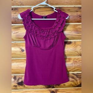 XOXO Magenta Purple Ruffle Blouse Business Office Wear Medium